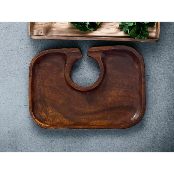 4 Pc MidCentury Modern Teak Trays MCM Teak Wood Snack Trays Retro 70’s BOHO - Picture 1 of 10